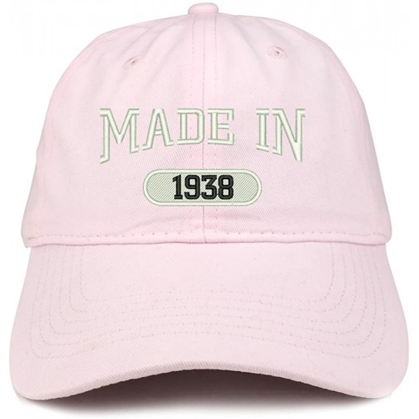 Baseball Caps Made in 1938 Embroidered 82nd Birthday Brushed Cotton Cap - Light Pink - CF18C98QO3I $14.68