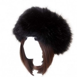 Cold Weather Headbands Women's Faux Fur Headband Soft Winter Cossack Russion Style Hat Cap - Black - CU18L8KUKCX $11.63