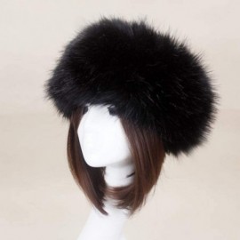 Cold Weather Headbands Women's Faux Fur Headband Soft Winter Cossack Russion Style Hat Cap - Black - CU18L8KUKCX $11.63