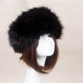 Cold Weather Headbands Women's Faux Fur Headband Soft Winter Cossack Russion Style Hat Cap - Black - CU18L8KUKCX $11.63