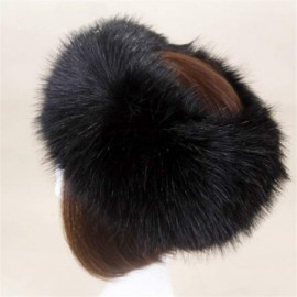 Cold Weather Headbands Women's Faux Fur Headband Soft Winter Cossack Russion Style Hat Cap - Black - CU18L8KUKCX $11.63