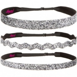 Headbands Women's Adjustable NO SLIP Bling Glitter Headband Mixed 3pk (Gunmetal) - Gunmetal 3pk - CG11N4BO4KB $11.28
