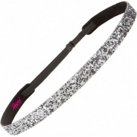 Headbands Women's Adjustable NO SLIP Bling Glitter Headband Mixed 3pk (Gunmetal) - Gunmetal 3pk - CG11N4BO4KB $11.28