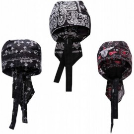 Skullies & Beanies Skull Caps - 100% Cotton in Patterned and Plain Colors- Pack of 3 - Biker 2 - C718HKCENRQ $14.45