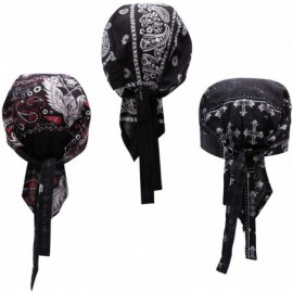 Skullies & Beanies Skull Caps - 100% Cotton in Patterned and Plain Colors- Pack of 3 - Biker 2 - C718HKCENRQ $14.45