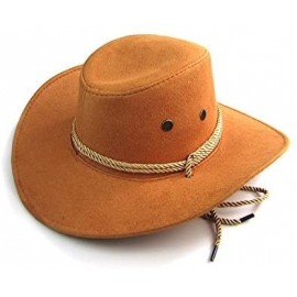 Cowboy Hats Unisex Western Outback Cowboy Hat Men's Women's Style Faux Felt Fedora hat - 2pack(black+yellow)) - CZ18G3ARMAC $...
