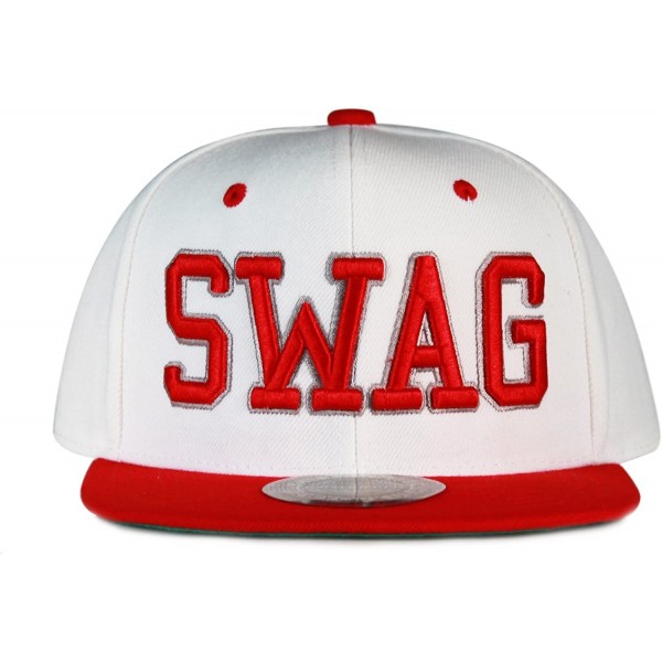 Baseball Caps Swag Snapback Caps - White/Red - CV11I4NPPXJ $15.77