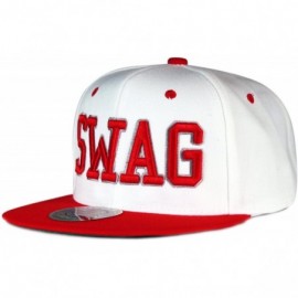 Baseball Caps Swag Snapback Caps - White/Red - CV11I4NPPXJ $15.77