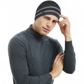 Skullies & Beanies Mens Winter Beanie Hat Oversized Warm Knit Fleece Lined Short Beanie Ski Skull Cap - Grey - CB1880SMM95 $8.69