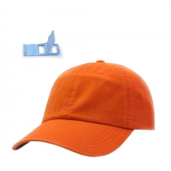 Baseball Caps Classic Washed Cotton Twill Low Profile Adjustable Baseball Cap - Orange - CN12EL7HJ67 $9.17