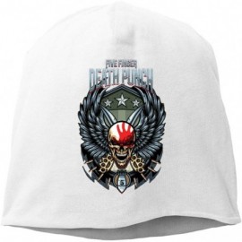 Skullies & Beanies Five Finger Death Punch Ultra-Thin Beanie Men Women Unisex Cuffed Plain Skull Knit Hat Cap - White - C718Z...