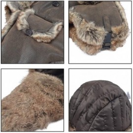 Bomber Hats Russian Trapper Soviet Ushanka Bomber Hat - Leather Earflap Fur Lined Winter Cap for Men Women - Brown/Faux Fur -...