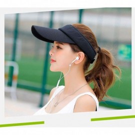 Visors Women's Sun Visors Long Brim Thicker Sweatband Adjustable Sport Visor Hat - CG182GOIK59 $9.98