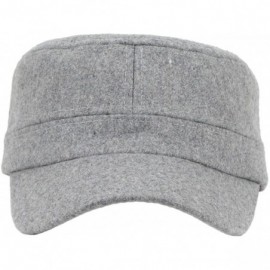 Baseball Caps Mens Womens Flat Top Wool Warm Cap Baseball Hiking Outdoor Army Military Hat - Grey - CP17YKLN7GN $17.85