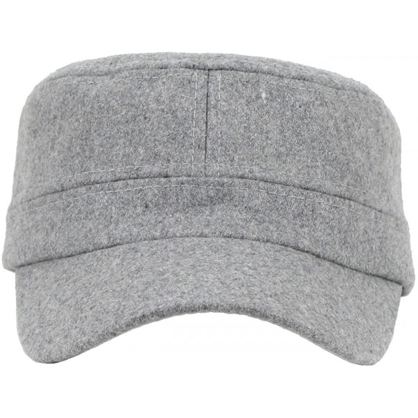 Baseball Caps Mens Womens Flat Top Wool Warm Cap Baseball Hiking Outdoor Army Military Hat - Grey - CP17YKLN7GN $17.85