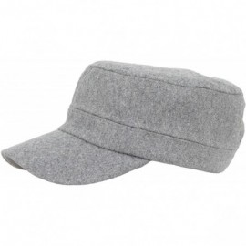 Baseball Caps Mens Womens Flat Top Wool Warm Cap Baseball Hiking Outdoor Army Military Hat - Grey - CP17YKLN7GN $17.85