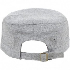 Baseball Caps Mens Womens Flat Top Wool Warm Cap Baseball Hiking Outdoor Army Military Hat - Grey - CP17YKLN7GN $17.85