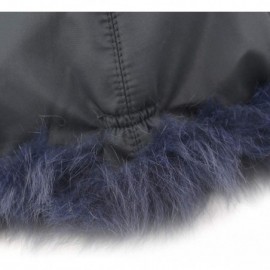 Bomber Hats Fox Fur Russian Trooper Style Hat Adult Winter Ushanka Snow Hat - Navy Blue Fur & Black Exterior - CN18HZEDXQW $3...