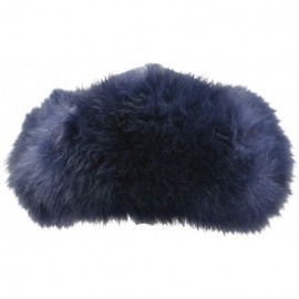 Bomber Hats Fox Fur Russian Trooper Style Hat Adult Winter Ushanka Snow Hat - Navy Blue Fur & Black Exterior - CN18HZEDXQW $3...