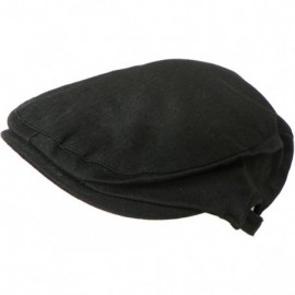 Newsboy Caps 100% Cotton Ivy Scally Cap Driver Golf Hat Flat Newsboy - Black - CG182ZY9H7X $21.22