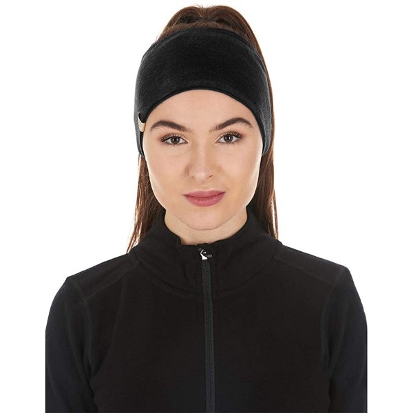 Cold Weather Headbands Reversible Headband - Black - CT12O9V50U9 $14.42