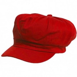 Newsboy Caps Cotton Elastic Newsboy Cap- Red - CR18HA5WZOW $14.21