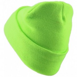 Skullies & Beanies Classic Safety Cuff Beanie - Fluorescent Green - Green - CP112WHUXET $14.04