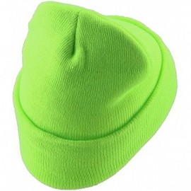 Skullies & Beanies Classic Safety Cuff Beanie - Fluorescent Green - Green - CP112WHUXET $14.04
