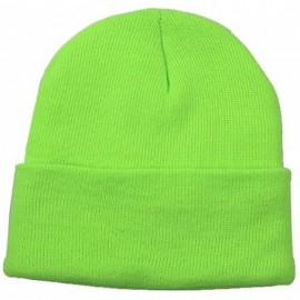 Skullies & Beanies Classic Safety Cuff Beanie - Fluorescent Green - Green - CP112WHUXET $14.04