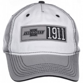 Baseball Caps Chevrolet 1911 Embroidered Patch Gray & White Adjustable Cap - CF18A7OCCZS $16.42