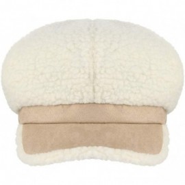 Newsboy Caps Women's Winter Fleece Suede Cabbie Newsboy Beret Hat Warm Casual Paperboy Visor Hat Cap - White - C018IRD8A9N $8.45