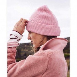 Skullies & Beanies Beanie Hat for Women and Men - Winter Warm Knit Hats Unisex Plain Thick Skull Cap - Pink - CV18WAA8D5W $7.88