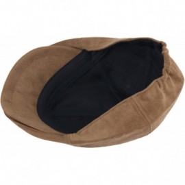 Newsboy Caps G67 Men Big Plus Size Plain Suede XL XXL Newsboy Cap Cabbie Flat Golf Gatsby Hat - Brown - C6188QTMK7Y $25.24