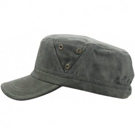 Baseball Caps Men's Cotton Flat Top Peaked Baseball Twill Army Military Corps Hat Cap Visor - Army Green - C412DSYCB7V $11.18