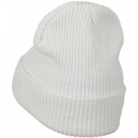 Skullies & Beanies Eco Cotton Ribbed XL Beanie - White - White - CA115EH0XDZ $19.01