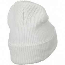 Skullies & Beanies Eco Cotton Ribbed XL Beanie - White - White - CA115EH0XDZ $19.01