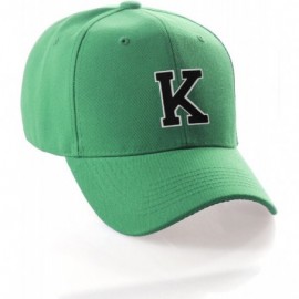 Baseball Caps Classic Baseball Hat Custom A to Z Initial Team Letter- Green Cap White Black - Letter K - CJ18IDUIUKT $14.25