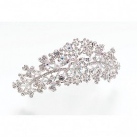 Headbands Bride Wedding Silver Rhinestone Comb Tiara - Silver - CU115GI5RAF $54.36