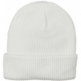 Skullies & Beanies Eco Cotton Ribbed XL Beanie - White - White - CA115EH0XDZ $19.01