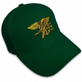 Baseball Caps Custom Baseball Cap U.S. Navy Seal Embroidery Acrylic Dad Hats for Men & Women - Forest Green - CJ18SI5IICZ $12.69