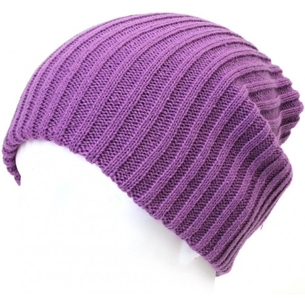 Skullies & Beanies 2 Pack Solid Color Blank Long Cuff Daily Stretch Knit Winter Beanies - Magenta - CN119FQZUF7 $10.66