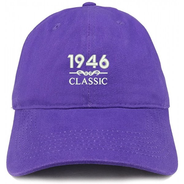 Baseball Caps Classic 1946 Embroidered Retro Soft Cotton Baseball Cap - Purple - CH18CO6HU73 $21.66