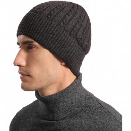 Skullies & Beanies Mens Beanie Hats for Winter- Warm Hat Fleece Skull Caps- Women Men Knit Hat - Black - C418A2O3Q4S $7.73