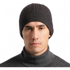 Skullies & Beanies Mens Beanie Hats for Winter- Warm Hat Fleece Skull Caps- Women Men Knit Hat - Black - C418A2O3Q4S $7.73