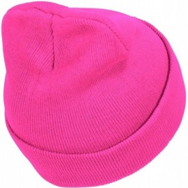 Skullies & Beanies Solid Winter Long Beanie - 12 Piece Wholesale - Hot Pink - CO18YUSYDQQ $20.80