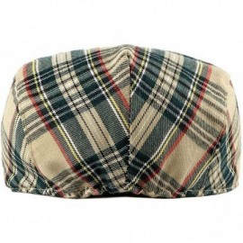 Newsboy Caps Womens Plaid Flat Cap Mens Ivy Gastby Cabbie Cap Unisex Cotton Newsboy Cap - 101_red - CO18SXTAAZY $26.79