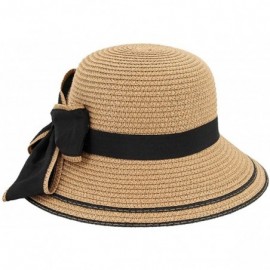 Sun Hats Cute Girls Sunhat Straw Hat Tea Party Hat Set with Purse - Khaki 4 - CV189X73AYE $13.45