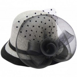 Bucket Hats Cloche Round Hat for Women Beanie Flower Dress Church Elegant British - B-grey1 - CT18N0CHLLE $33.11