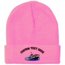 Skullies & Beanies Custom Beanie for Men & Women Coast Guard Boat B Embroidery Skull Cap Hat - Soft Pink - CR18ZS4NLZ9 $26.21