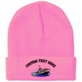 Skullies & Beanies Custom Beanie for Men & Women Coast Guard Boat B Embroidery Skull Cap Hat - Soft Pink - CR18ZS4NLZ9 $11.53